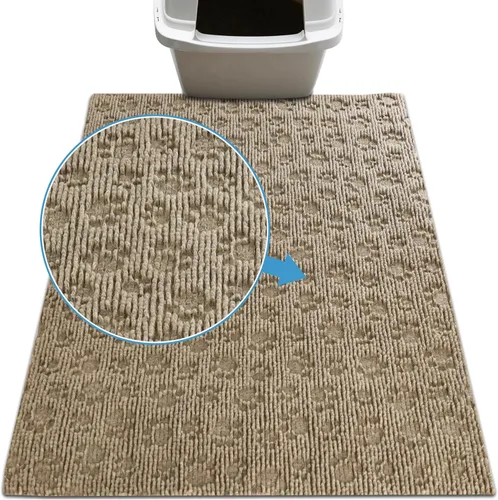 Miniatura 10 de Drymate - Tapete para gatos, contra desorden de caja de arena, a prueba de orina, absorbente/impermeable, 20 x 28 pulgadas, azul