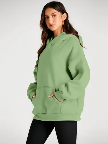 Miniatura 235 de Trendy Queen - Sudaderas extragrandes con capucha para mujer, suéteres de manga larga, sin botones, de vellón, de otoño, ropa de invierno