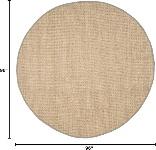 Miniatura 2 de Safavieh Natural Fiber NF114P - Alfombra redonda de hierba marina, tejido de canasta, con borde, de 244 cm, color gris Natural/ gris