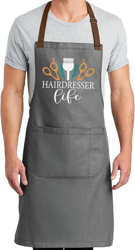 Miniatura 24 de TEEAMORE Delantal de peluquero Peluqueros Hombres Estilista Salón Delantales Dos Grandes Bolsillos Aseo Barbería.