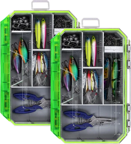 Caja de aparejos de pesca Ghosthorn, bandejas de aparejos impermeables 3600 y 3700, organizador de caja de aparejos de plástico con divisores