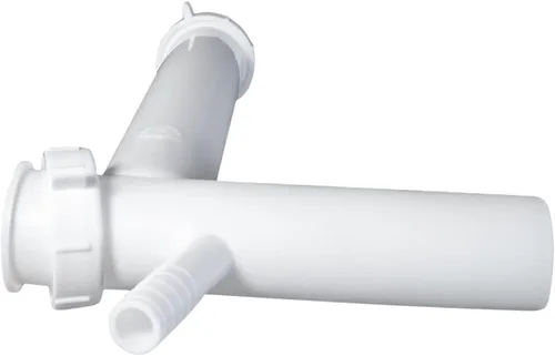 Miniatura 4 de Highcraft Q23917 Residuos de salida de plástico con rama para aplicaciones de drenaje tubular de 1-1/2 pulgadas, color blanco, paquete de 1