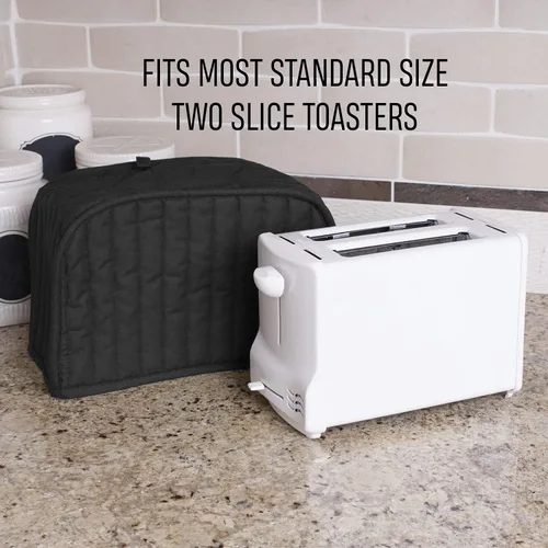 Miniatura 4 de Funda RITZ Premium Universal para tostadora de dos rebanadas, 11.25" x 5.75" x 7", de poliéster y algodón acolchado, protector contra huellas Negro