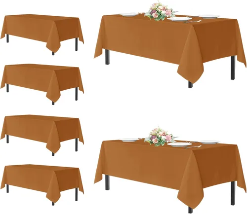 Miniatura 58 de sancua - Paquete de 2 manteles cuadrados de poliéster, de 54 x 54 pulgadas, resistentes a las manchas y a las arrugas, lavables, para mesas de Beige