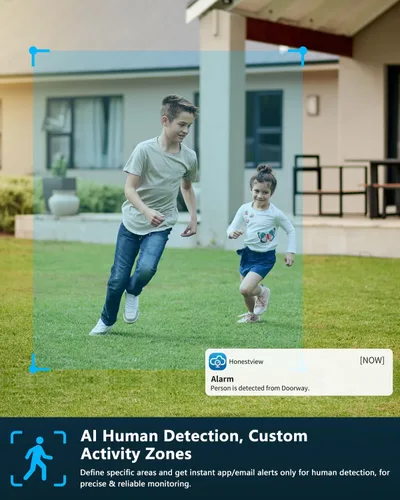 Miniatura 4 de Sistema de cámara de seguridad inalámbrica 4K para exteriores, largo alcance +76% WiFi, cámaras de antenas duales y NVR de 4 antenas, detección