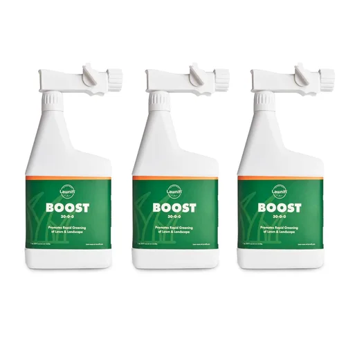 Lawnifi Boost Fertilizante líquido paquete de 3 para mejorar el color, la densidad y la salud, 30-0-0