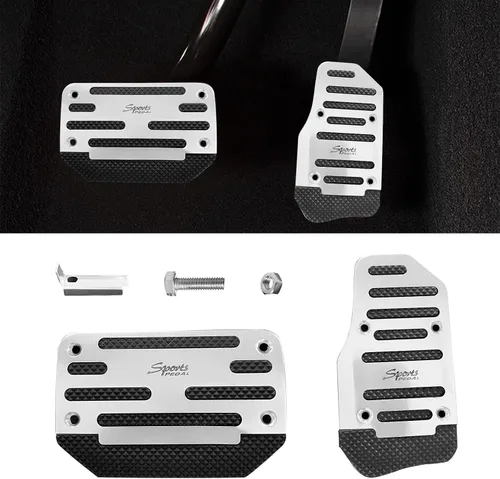 Miniatura 9 de Ziciner 2 piezas de almohadillas antideslizantes para pedales de coche, cubierta de pedal de acelerador y freno de caja automática, kits de pedal