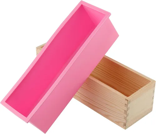 Miniatura 4 de ZOENHOU 7 moldes de jabón de 42 onzas con cortador ondulado de acero inoxidable y cortador recto, barra de jabón rectangular de silicona para hacer