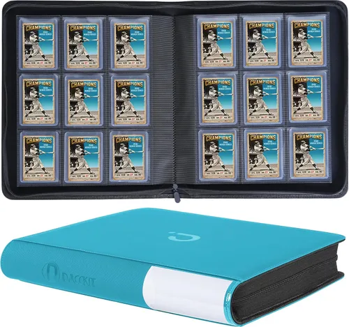 Miniatura 14 de D DACCKIT Carpeta Toploader con capacidad para 288 cargadores superiores, carpeta con 9 bolsillos superiores para tarjeteros rígidos de 3 x 4