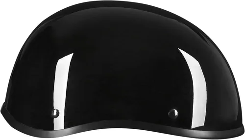 Miniatura 2 de Casco de media cara para motocicleta con diseño de calavera y crucero, aprobado por DOT Brillo negro