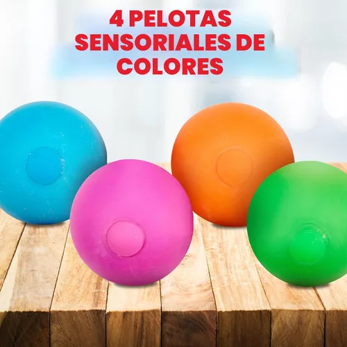 Miniatura 2 de Playbees Pelotas antiestrés para tirar, estirar y apretar – 4 bolas – Pelotas sensoriales elásticas para aliviar el estrés y la ansiedad – Juguetes