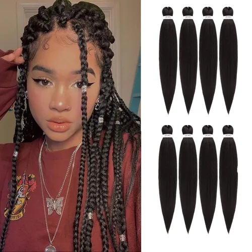 Miniatura 22 de Cabello trenzado preestirado - 12 pulgadas, 8 paquetes, cabello trenzado natural negro corto para trenzas torcidas o trenzas en caja, extensiones