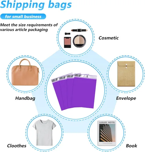 Miniatura 7 de Sobre de polietileno de agradecimiento 6x9 pulgadas 100 piezas, bolsas de envío impermeables y resistentes al desgarro para ropa, sobres de correo