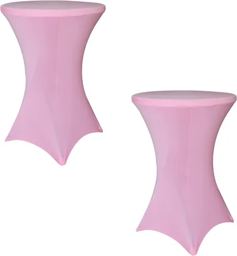 Miniatura 10 de SUNTQ Cubierta para Mesa de Cóctel 32x43, Mantel de Mesa de Cóctel Ajustado de Spandex Negro, Mantel de Mesa Alta Redonda Elástico para Fiestas