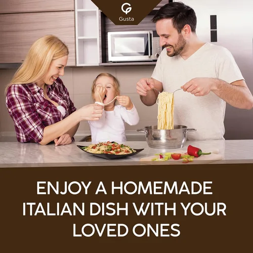 Miniatura 6 de Gusta Penne Rigate Pasta italiana de primera calidad de Italia - Pasta orgánica "Al Dente" de sémola de trigo duro, pasta gourmet y sin OMG