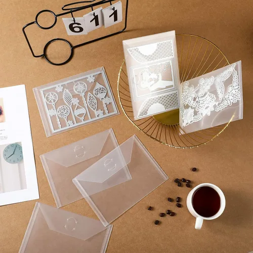 Miniatura 5 de 21 bolsas de almacenamiento transparentes para sellos y troquelados, sobres de almacenamiento para álbumes de recortes, para hacer tarjetas