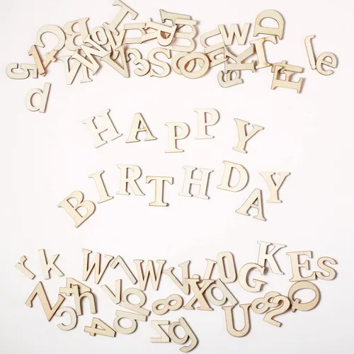 Miniatura 5 de Blulu 248 letras del alfabeto de madera de 1 pulgada, números de letras de madera sin terminar, números para manualidades con bandeja de Color madera