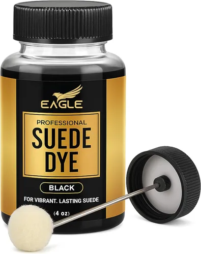 Tinte de gamuza negro para zapatos, botas y accesorios, restaurador permanente de color de gamuza con aplicador integrado, tinte para zapatos para