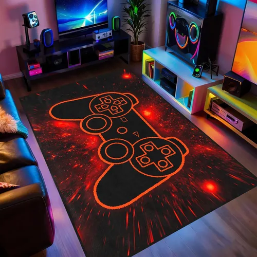 Miniatura 24 de Alfombras de Jugador para Dormitorio de Niños, Pintura de Dibujos Animados con Gamepad, Alfombra para el Hogar para Adolescentes, Decoración Genial