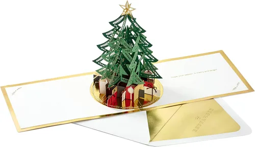 Miniatura 3 de Hallmark Signature Paper Wonder - Tarjeta de Navidad emergente (árbol de Navidad) y papel maravilla emergente, tarjeta de Navidad gigante