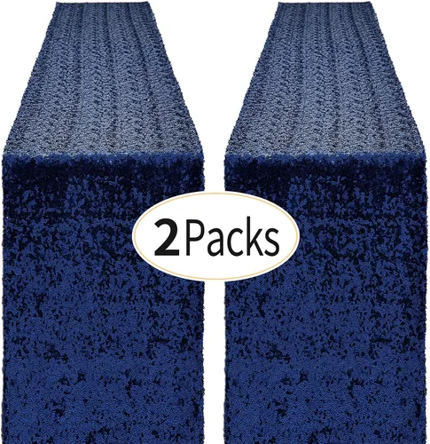 Miniatura 55 de Pufogu - Camino de mesa de lentejuelas brillantes de 12 x 72 pulgadas para fiestas de cumpleaños, decoración de bodas, despedidas de soltera