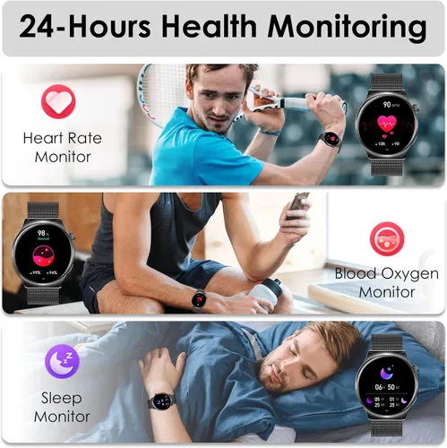 Miniatura 4 de Reloj inteligente para hombres y mujeres, 1.43 pulgadas, HD, AMOLED, rastreador de fitness, compatible con teléfonos Android y iPhone con llamada