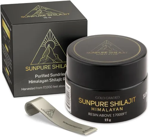 Miniatura 2 de Shilajit del Himalaya grado dorado por encima de 17000 pies, 0.53 oz purificada y orgánica 45 días de resina Shilajit secada al sol, 85 + minerales