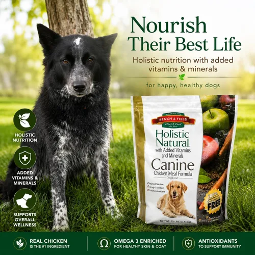 Miniatura 4 de Bench & Field Holistic Premium - Alimento seco para perros, receta de harina de pollo y arroz integral, hecho sin maíz, trigo o soja, para todas