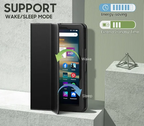 Miniatura 5 de MoKo - Funda compatible con la tablet Kindle Fire HD 8 y 8 Plus (10ª generación, versión de 2020), funda de soporte plegable y diseño delgado