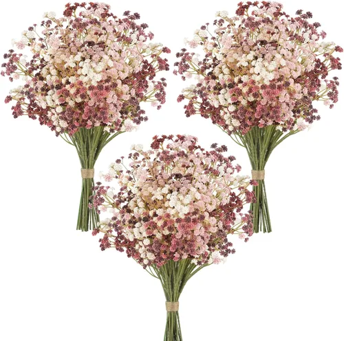 Miniatura 17 de N&T NIETING - Ramo de 10 flores artificiales de aliento de bebé, gypsophila falsa, toque real, arreglo de flores artificiales para bodas, fiestas
