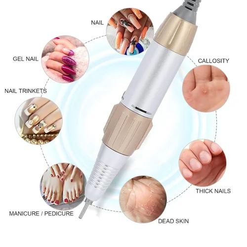 Miniatura 2 de Taladro eléctrico de uñas de 35000 rpm, mango de repuesto para pulidor de uñas eléctrico, mango de taladro de uñas, pieza de mano para pulidor