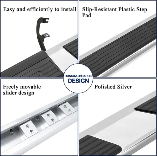 Miniatura 5 de COMNOVA - Estribos de 6 pulgadas compatibles con Chevy Silverado 1500 2019-2026, Silverado/Sierra 2500HD/3500HD Crew Cab 2020-2026. Un par de Acero