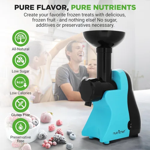 Miniatura 4 de NutriChef Máquina eléctrica de postres de frutas congeladas – Máquina de sorbete de frutas – Hacer helado, postre, gelato, batidos, granizados