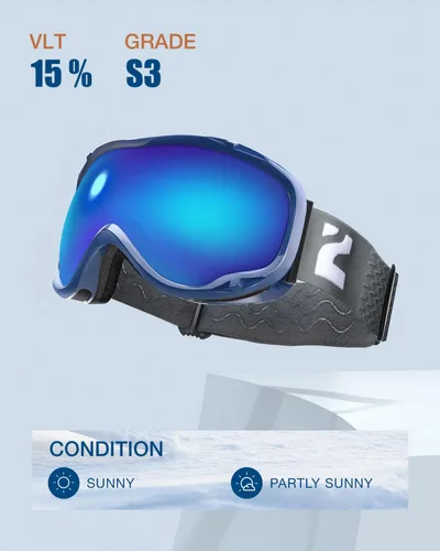 Miniatura 2 de ZIONOR Lagopus Gafas de protección UV para esquí y snowboard, antiniebla, para hombres, mujeres, jóvenes