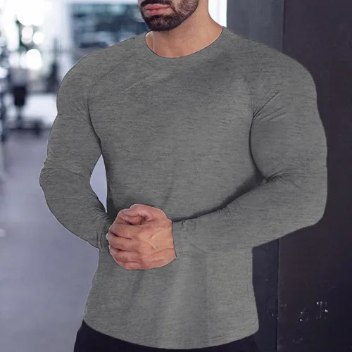 Miniatura 43 de Camisas de compresión atléticas de manga larga para hombre, capa base, camisa de entrenamiento atlético, camisas de compresión, camisetas deportivas