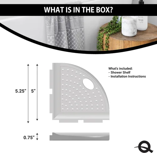 Miniatura 5 de Questech Decor - Reposapiés de ducha, estante de afeitado de ducha de esquina montado en la pared, con tapa para nueva construcción, organizador