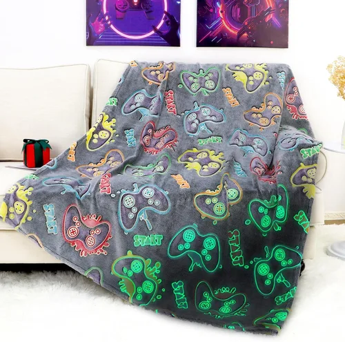 Miniatura 8 de OHOIT Regalos para jugadores, juguetes para niños, novio, manta de juego que brilla en la oscuridad para niños, regalo de gamepad para cumpleaños