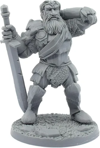 Stonehaven Storm Giant Miniature - 92mm Urethane Resin Figure, 28mm Scale, with Scenic Base, Unpainted, Made in USA