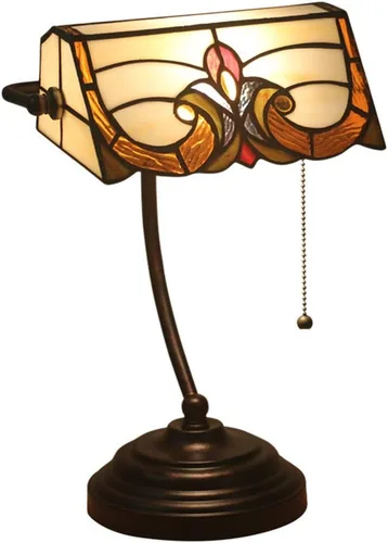 Miniatura 19 de Baroque Stained Glass Deskp with Pull Cswitch Style Bankerp for Liviroom Office Bedroom Antzinc Base Traditional Tablep for Bedside or Desk Use/I