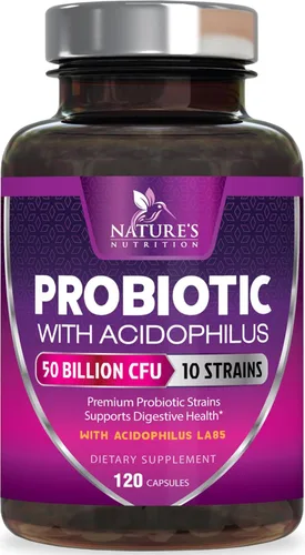 Probióticos, 60 mil millones de UFC por porción, probióticos con prebióticos para apoyo a la salud digestiva e inmunológica para mujeres y hombres -