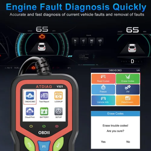 Miniatura 4 de Herramienta de diagnóstico del escáner OBD2, comprueba las luces del motor y el código de problema del vehículo claro, prueba de arranque
