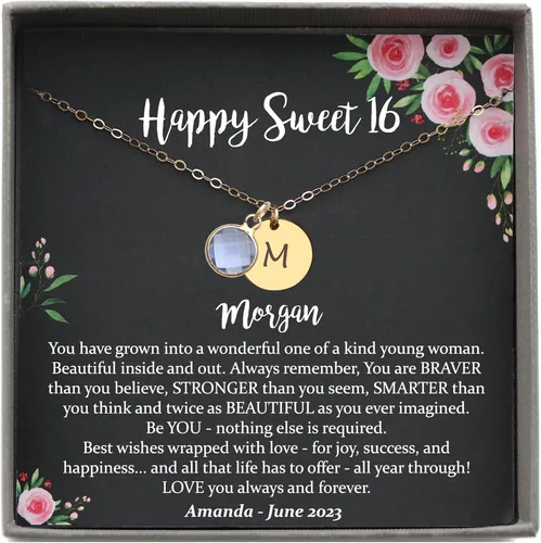 Miniatura 10 de Collar personalizado de Be Wished, regalo Sweet 16 para niñas, con mensaje significativo