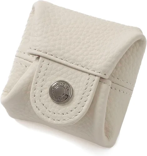Miniatura 98 de Cockatoo Monedero de cuero genuino para cambio, mini billetera con bolsillo a presión para hombres y mujeres, Rojo (Aurora Red), Casual