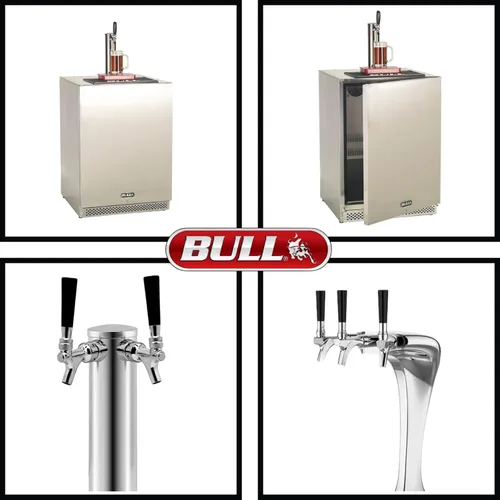 Miniatura 3 de Bull Outdoor Products Kegerator con clasificación para exteriores - Refrigerador de cerveza de un solo grifo de acero inoxidable 304 con control