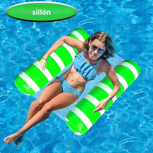 Miniatura 3 de Paquete de 5 flotadores inflables para piscina, hamacas de agua de tamaño adulto, flotadores de hamaca para adultos, juguetes flotantes multiusos 4
