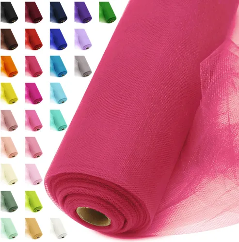 Miniatura 49 de Rollos de tela de tul, 54 pulgadas por 10 yardas (30 pies), cinta de tul para decoración de fiestas de boda, rollo de tela transparente en bobina