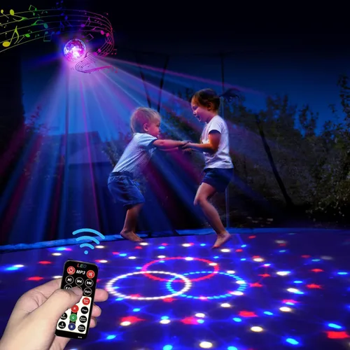 Miniatura 3 de Luces LED para trampolín con música, 9 colores, control remoto - Sincroniza hasta 16 pies, 15 pies, 14 pies, 12 pies, 10 pies, accesorios
