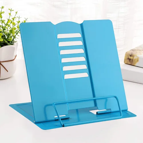 Miniatura 22 de MSDADA - Soporte de libros de escritorio, soporte de libros de lectura, de metal, ajustable, para libros de cocina, documentos, portátil