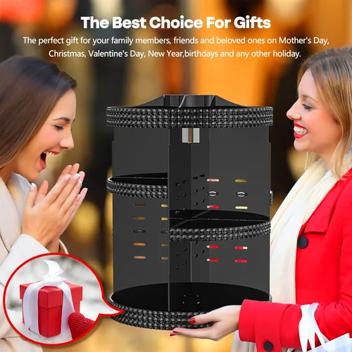 Miniatura 6 de Organizador de maquillaje giratorio de 360 grados para tocador, organizador de belleza de capacidad extra grande, organizador de perfume DIY