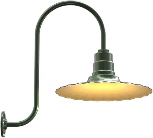 Miniatura 52 de Steel Lighting Co. Highland Park - Luz de granero Montada en la pared al aire libre Onda radial de 16 pulgadas Brazo recto de 11 pulgadas